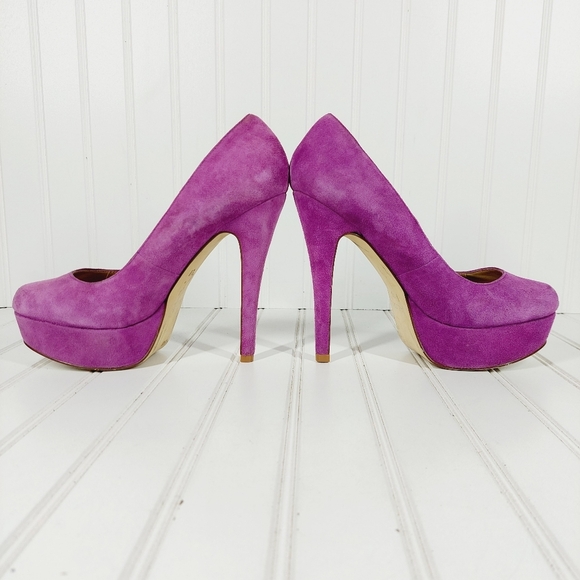 ALDO  Suede Leather Pink Platform Heel Pumps H110 - Picture 7 of 13